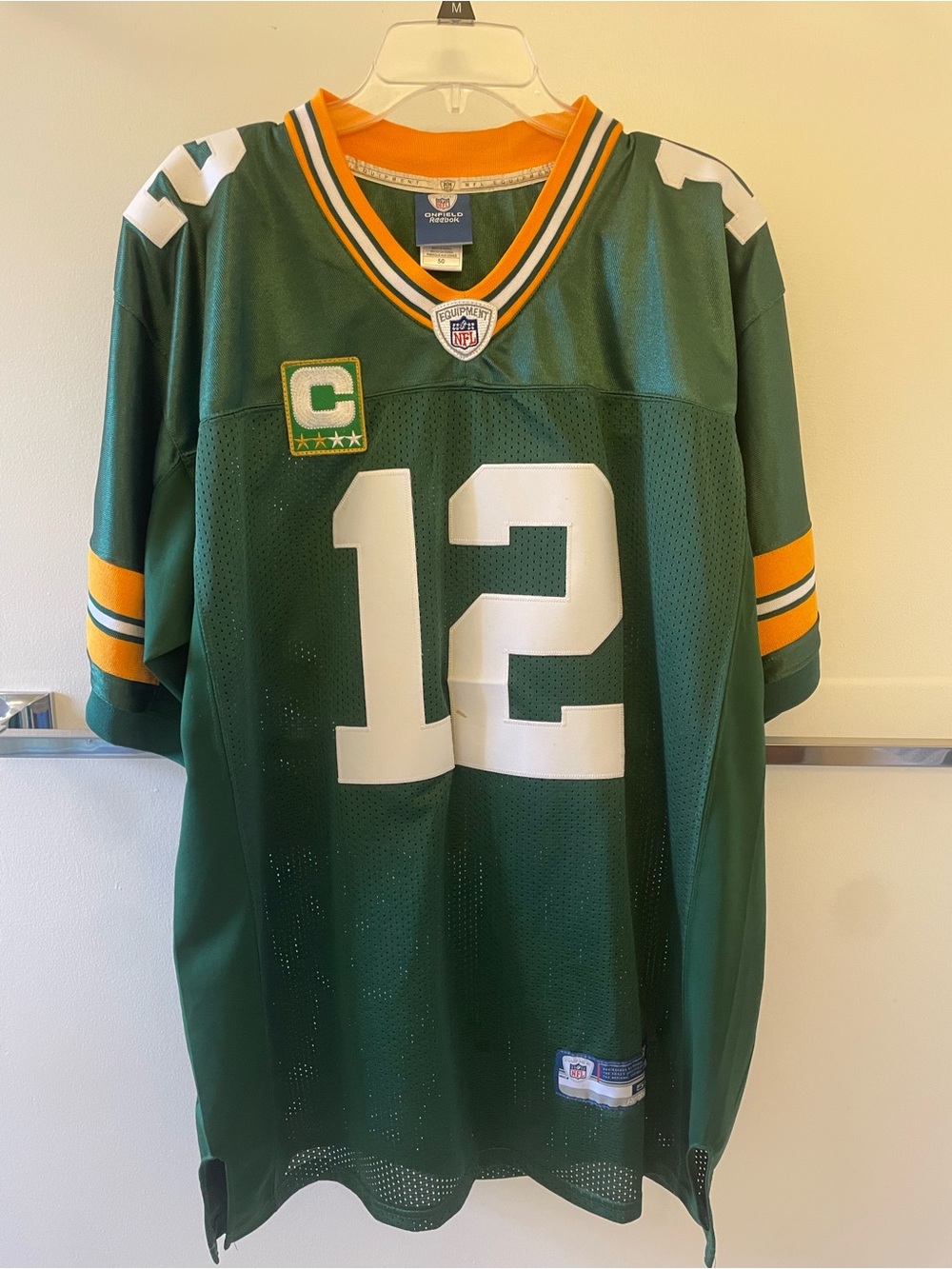 Reebok Green & Gold #12 Men’s Football Jersey